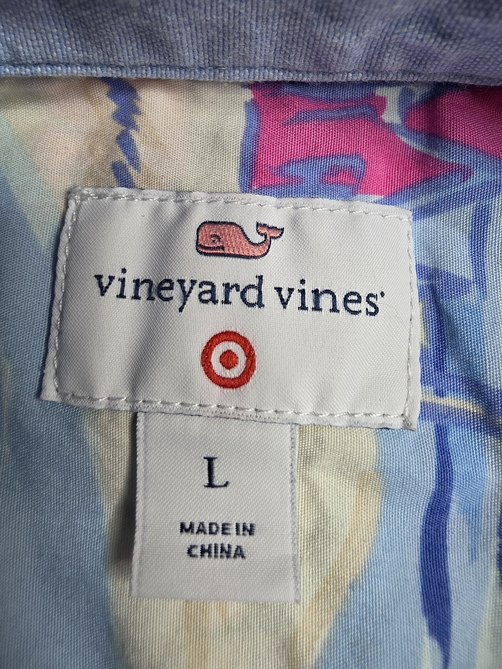 Vineyard Vines Men’s Light Blue Tropical Button-Down Shirt Size Large - Picture 3 of 7
